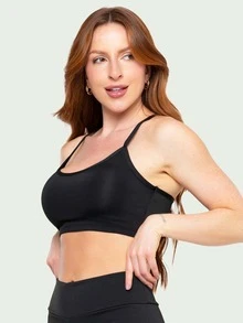 Kit 3 Women's Fitness Swim Top Without Pads Gym - 紫紅色 - 查看 2