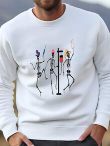 Hombres Sudadera De Enfermera De Esqueletos Bailando, Camisa De Tripulación Boo Boo, Camisa Regalo Para Enfermera, Camisa De Temporada Espeluznante, Tee De Enfermería De Halloween, Tee De La Escuela De Enfermería Sudadera - Blanco - Ver 1