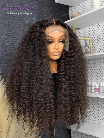 CEXXY 200 Dichte 13x6 Hd Spitze vor brasilianischen Perücken 40 Zoll tiefe Welle Kinky lockiges menschliches Haar Perücken 100% menschliches Haar für pre-gezupfte Frauen