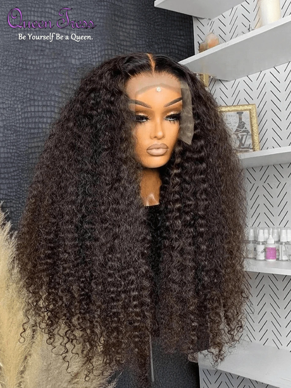 CEXXY 200 Density 13x6 HD Lace Front Brazilian Wigs 40 Inch Deep Wave Kinky Curly Human Hair Wigs 100% Human Hair For Pre-Plucked Women - Natural Black - 查看 1