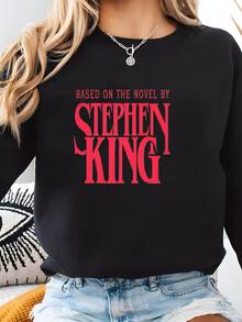 Camiseta De Stephen King, Camiseta De Stephen King, Basada En Una Novela De La Camiseta De Stephen King, Stephen King, Sudadera - Negro - Ver 1