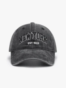 2pcs Vintage Embroidered Adjustable Hats, Unisex, Suitable For All Seasons, Spring, Summer, Autumn, Winter, Ideal For Valentine's Day, Wedding, Christmas, Back To School, Father's Day, Outdoor Sports & Travel, Sun Protection, Versatile Gift, Customizable Trucker Cap In Black, Pink, Purple, Yellow, Casual Headwear, Men's Hats - Black+Gray - View 7