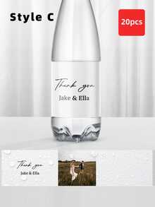 1-50pcs Customized Photo Water Bottle Labels - Personalized Celebration Labels, Custom Name Bottle Tags, DIY Belt Stickers, Suitable For Weddings, Engagements, Birthdays, Anniversaries, As Well As Tea Rooms, Home, Garden, Parties. A Versatile Customizable Gift Idea For Men, Women, Boyfriends, Girlfriends, Groomsmen, Bridesmaids, Newlyweds, Couples, Friends, Ideal For Valentine's Day, Weddings, Engagement Parties. ,Forever Love - Multicolor 2 - View 23