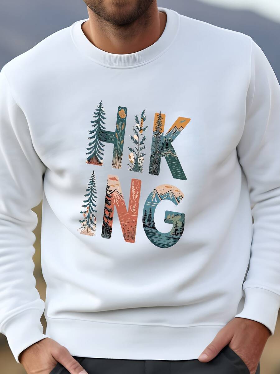 Mens Camiseta De Senderismo: Aventura De La Naturaleza Al Aire Libre - Mezcla Gildan 50/50 Sudadera - Blanco - Ver 1