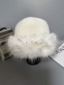 1顶女士加厚保暖时尚简约豹纹蒙古包，适合日常出行、滑雪、徒步、度假、钓鱼等场合。 - 彩色 - 查看 8