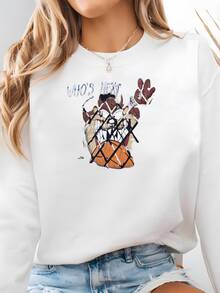 Women Plus Size Sports Sweatshirts - White - View 1