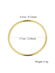 Charm-In Brazalete delgado chapado en oro para mujer (5.7,6,6.2cm) - Joyería minimalista para looks diarios/de oficina/de citas, regalo perfecto para ella en su cumpleaños/Día de San Valentín - Dorado - Ver 7