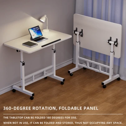 1pc Portable Laptop Desk, Student Home Simple Bedside Table, Adjustable Folding Writing Desk For Rental Apartment