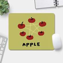 苹果方形鼠标垫，可爱艺术迷你桌面垫，办公桌配件，小巧鼠标垫，适用于游戏、办公和学习，橡胶底座键盘垫，可作为圣诞节和情人节礼物送给女性、男性和朋友，尺寸为9.45*7.87英寸。 - 彩色 - 查看 1