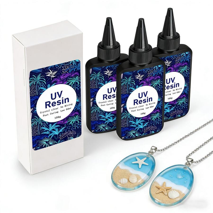 UV Epoxy Resin Glue, Hard Transparent Beginner-Friendly Kit, Upgraded Formula Crystal Clear, Suitable For Jewelry Making, Earrings, Pendants, Phone Cases DIY - Clear - View 1