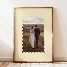 Wavy Frame Custom Photo Mat Template, Yellow 8x10 Mat, Personalized Photo Print, Custom Matting, Editable Canva Template, Digital Download - Multicolor - View 1