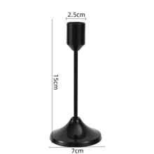 Set de 6/3 suporturi de lumânări în stil francez, aurii/negre/argintii, 3 suporturi de lumânări în formă de con, suporturi de lumânări decorative moderne, aurii și negre, potrivite pentru masă, șemineu, nuntă, cină, petrecere, Crăciun, decorațiuni aniversare (lumânările nu sunt incluse) - Negru - Vizualizare 9
