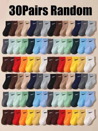 30 Pairs Assorted Candy Color Baby Socks, Soft, Comfortable, Breathable Baby Socks For Boys And Girls, Best Gift For Infants