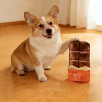 Hollypet 1 pièce Poupée de compagnie en forme de chocolat, poupée en peluche avec voix, poupée cachette à nourriture, convient aux chiens et chats comme cadeau de divertissement