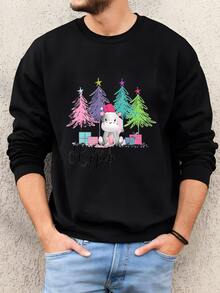 Mens Divertido Sudadera De Hipopótamo Navideño: 'quiero Un Hipopótamo' Sudadera - Negro - Ver 1