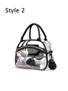 Transparent Backpack Lunch Bag, Approved For Sports Venues, Transparent Bag With Adjustable Straps, Thick PVC Mini Transparent Bag With Leather Trim, Transparent Lunch Box For Men And Women'S Work, Suitable For Sports Events, Concerts, Festivals, Work, School, Picnics, Travel, Sports - Multicolor - View 5