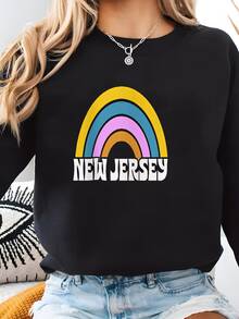 Women Plus Size Sports Sweatshirts - 黑色 - 查看 2
