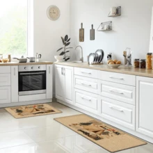 1pc Camping Themed Printed Linen Kitchen Rug, Mat, Bathroom Mat, Doormat, 3D Printed Rectangle Carpet, Suitable For Living Room, Bedroom, Hallway, Bathroom, Laundry Room - Polyester Carpet For Indoor And Outdoor Home Decor - Multicolor - View 7