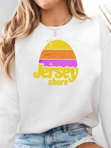 Women Plus Size Sports Sweatshirts - White - View 2