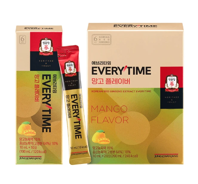 Jung Kwan Jang Korean Red Ginseng Everytime Mango Flavor – 10ml * 20 Sticks | Liquid Stick Dietary Supplement, Concentrated Herbal Formula - 每次都是芒果口味 - 查看 1