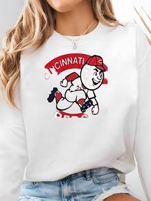 Women Plus Size Sports Sweatshirts - White - View 2
