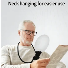 5X Magnifying Glass, 5.12 Inch Large Lens, Hands-Free Wearable Design, Suitable For Elderly With Vision Impairment, Sewing And Repair - Black - View 3