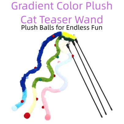 Đồ chơi cho mèo có chuông, cần câu dây mềm mại, đồ chơi tương tác thu hút mèo.