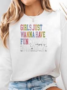 Niñas Solo Quieren Tener Camisa Del Gobierno Que Funciona, Camisa De Manifestación De Protesta, Camiseta De Derechos Humanos, Camiseta De Poder Anti-feminismo Sudadera - Blanco - Ver 2