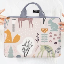 Cartoon Animal Pattern Laptop Sleeve Bag, Suitable For 11-13 Inch Laptops, IPads, Tablets, Casual & Business Handbag, A4 Document Bag For Women And Girls Laptop Case Laptop Cover Computer Bag Carrying Hand Bag Laptop Bag Water Resistant Travel Essentials - Multicolor - View 7