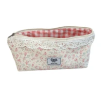 1pc High-Capacity, Stylish Ditsy Floral Pink Pencil Case, Cute Ins Style Student Stationery Organizer,Back To School,Bag