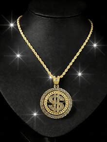 1 mặt dây chuyền xoay thời trang với dây chuyền bện 22 inch, phụ kiện trang sức mặt dây chuyền xoay cá nhân hóa dành cho nam giới, thích hợp để đeo hàng ngày - Dây chuyền mặt xoay - Xem 8