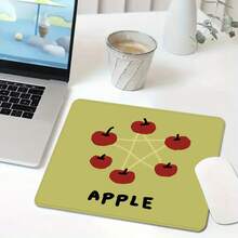 苹果方形鼠标垫，可爱艺术迷你桌面垫，办公桌配件，小巧鼠标垫，适用于游戏、办公和学习，橡胶底座键盘垫，可作为圣诞节和情人节礼物送给女性、男性和朋友，尺寸为9.45*7.87英寸。 - 彩色 - 查看 6