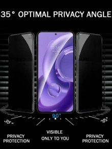 适用于小米 Redmi 系列的 4 片装钢化玻璃屏幕保护膜，防窥、防刮、防油、防碎裂、高清显示、触感顺滑、超薄设计、35° 隐私保护、精准贴合、易于安装、无气泡，智能手机配件 - 黑色 - 查看 2