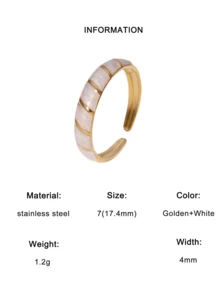 3pcs/Set Fashionable Minimalist Chic Geometric Round Open Ring, Adjustable Gold-Plated Stainless Steel, Suitable For Women Daily, Party, Date Wear - Three Piece Set - View 9