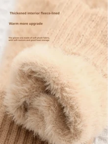 زوج من قفازات النساء البيضاء المحبوكة، مناسبة للخريف/الشتاء، دافئة وسميكة، متوافقة مع شاشة اللمس، تصميم بدون أصابع، مناسبة للارتداء بشكل فضفاض، مناسبة للدراجات والحماية من البرد - متعدد الألوان - مشاهدة 5