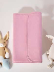 1 pièce Tapis à langer portable, tapis à langer de voyage détachable avec poche pour lingettes humides, cadeau idéal pour la baby shower, nouveau-nés filles et garçons, convient pour 1-8 mois - Rose pâle - Voir 2
