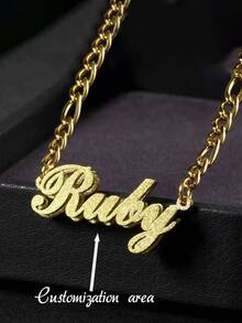 这款定制双层名字项链采用不锈钢链，搭配闪亮的名字吊坠，设计时尚奢华。这款个性化珠宝是独一无二的手工礼物，男女皆宜，是圣诞节、情人节、生日或送给家人的特别礼物的完美之选。 - 彩色 - 查看 1