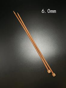 Set de 2 agujas de tejer de bambú apuntadas simples carbonizadas, tallas de 2.0mm a 10.0mm, apropiadas para principiantes y expertos, longitud de 35cm/18 tallas - Bronce - Ver 13