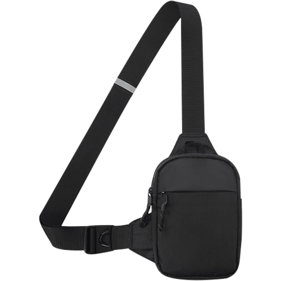 Mini Bolso Cruzado En El Pecho,Para Hombre Y Mujer Con Bolsillos Dobles,Riñonera Impermeable Con Manos Libres,Adecuado Para Deportes Al Aire Libre,Correr Y Viajar - Transparente-Negro-06 - Ver 1