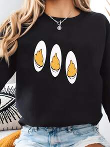 Usted Sabe Por Qué Estoy Aquí Sudadera, Camisa De Huevos Diabólicos, Suéter De Acción De Gracias, Camisa De Comida Divertida, Camisa De Regalo Amante De La Comida Sudadera - Negro - Ver 2