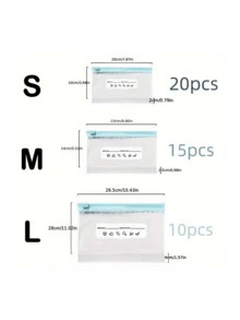 45pcs Reusable Food Storage Bags - Extra Thick Freezer Bags Leak-Proof Plastic Bags, Clear Transparent Ziplock Pouches, Travel Use Resealable Packaging Preservation Bags