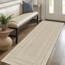 1pc Vintage Moroccan- Floral Striped Area Rug/Carpet/Doormat/Runner, Soft Washable Rug For Bathroom, Kitchen, Entryway, Hallway, Bedroom, Living Room, All Season Home Decor - Multicolor - View 8