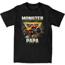 Monster-Truck-Papa-Monster-Truck-Are-My-Jam-Truck-Lovers-T-Shirt - 黑色 - 查看 1