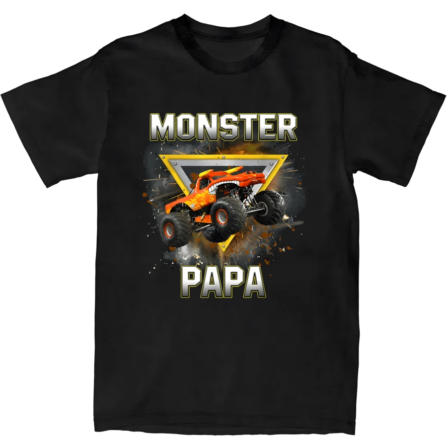 Monster-Truck-Papa-Monster-Truck-Are-My-Jam-Truck-Lovers-T-Shirt - 黑色 - 查看 1