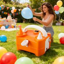 AOYI Portable Electric Balloon Pump With Dual Nozzles And Knotter, Electric Balloon Inflator Time Saving , Suitable For Party Decorations, Gatherings, Suitable For Graduation Gifts, Bachelor Party Gifts, Graduation Gifts, Back To School Gifts, Wedding Guest Return Gifts, Halloween, Christmas Decorations, Birthday Party Decorations And Wedding Supplies, Room Decorations - View 2
