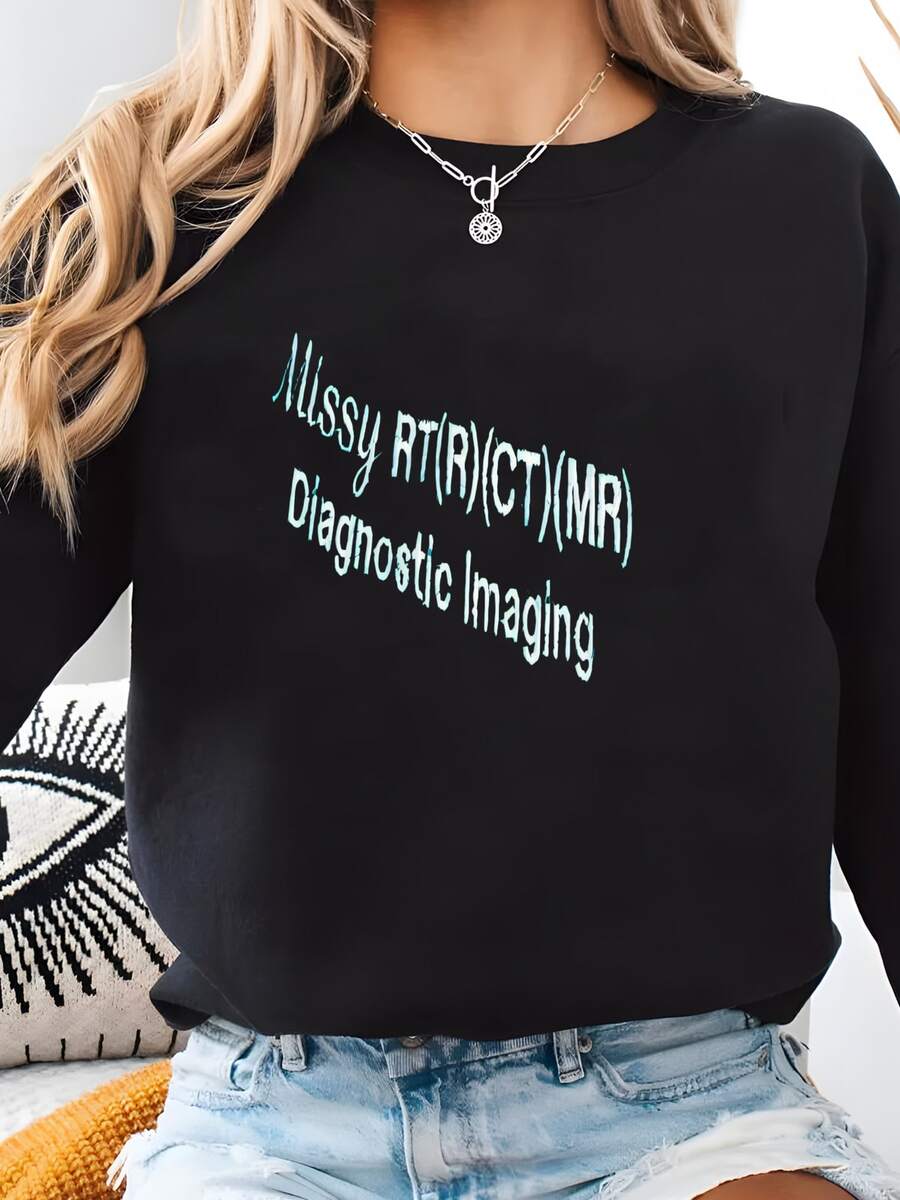 Chaqueta Fce Ligera Para Señoras Personalizadas - Nombre De Campo Médico, Credenciales, Título, Departamento - Regalo De Graduación De Enfermera Sudadera - Negro - Ver 1