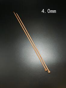 Set de 2 agujas de tejer de bambú apuntadas simples carbonizadas, tallas de 2.0mm a 10.0mm, apropiadas para principiantes y expertos, longitud de 35cm/18 tallas - Bronce - Ver 9