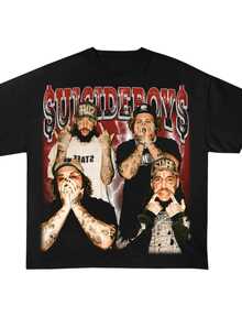 SHIRT Merch G59 Shirt G59 G59 Merch Hoodie SuMusic Theme Graphic Print Crew Neck T-Shirt Sweatshirt Casual Wear Tops Plu - 黑色 - 查看 1