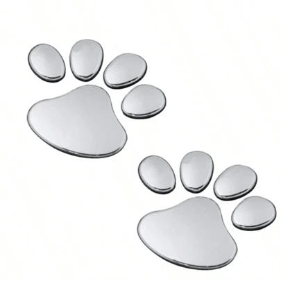 3D Paw Print Car Stickers - Realistic Dog And Bear Paw Prints Stickers, Soft PVC Material Suitable For Car Body, Bumper, Window, Cute And Fun Car Decor, Easy To Apply And Remove, Waterproof And Durable, Showcase Your Love For Pets, Add Unique Personalized To Your Car