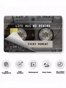 1pc Radio Style Credit Card Sticker, Inspirational Quote "MAKE GOOD CHOICES, LIFE HAS NO REWIND", PVC Material Anti-Fingerprint Anti-Scratch, Suitable For Men And Women, Couples, For SIM Card, Bank Card, Credit Card, Transportation Card, Student ID Card DIY - Multicolor - View 2